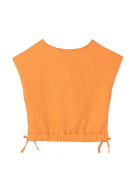 Camiseta Mayoral aberturas laterales naranja niña