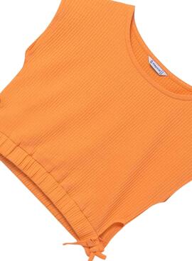 Camiseta Mayoral aberturas laterales naranja niña