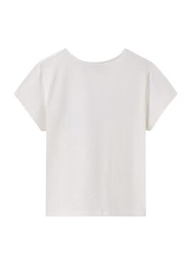 Camiseta Mayoral bordado flor blanco para niña