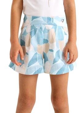 Falda pantalón Mayoral estampado azul para niña