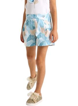 Falda pantalón Mayoral estampado azul para niña