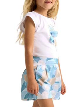 Falda pantalón Mayoral estampado azul para niña