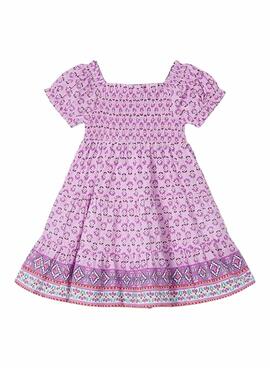 Vestido Mayoral estampado nido de abeja para niña