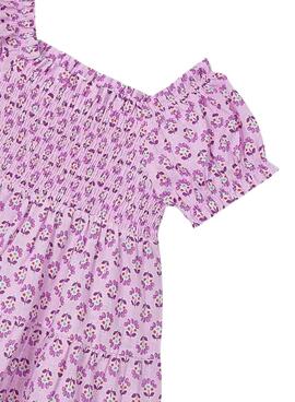 Vestido Mayoral estampado nido de abeja para niña