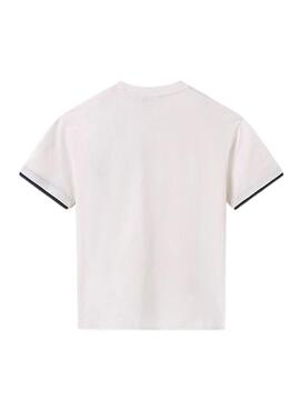 Camiseta Mayoral blanca contrastes para niño