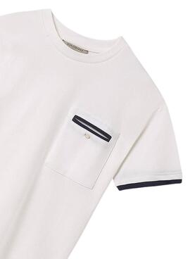 Camiseta Mayoral blanca contrastes para niño
