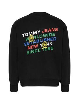 Sudadera Tommy Jeans Varsity negro para hombre