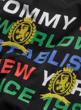 Sudadera Tommy Jeans Varsity negro para hombre