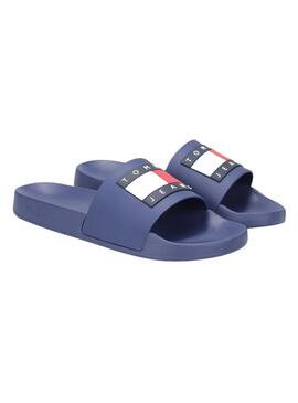 Chanclas Tommy Jeans Pool Slide azul para mujer 