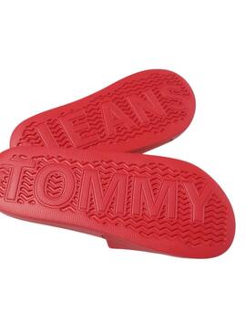 Chanclas Tommy Jeans Pool Slide  rojo para mujer 