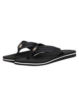 Chanclas Tommy  Hilfiger Webbing negro para mujer