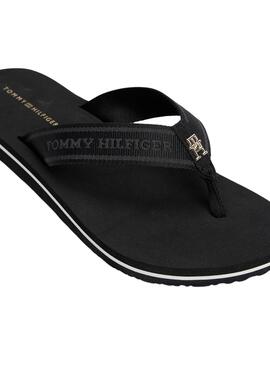 Chanclas Tommy  Hilfiger Webbing negro para mujer
