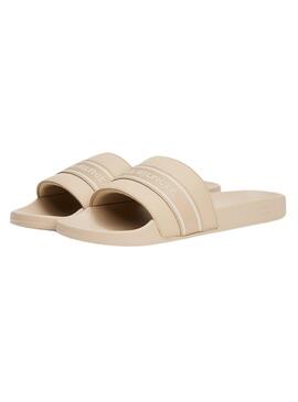 Chanclas Tommy Hilfiger Poolside beige para mujer