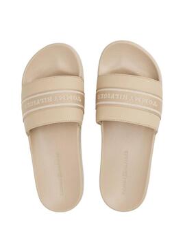 Chanclas Tommy Hilfiger Poolside beige para mujer