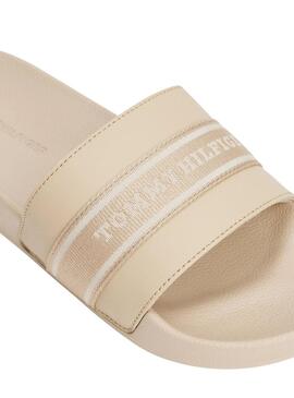 Chanclas Tommy Hilfiger Poolside beige para mujer