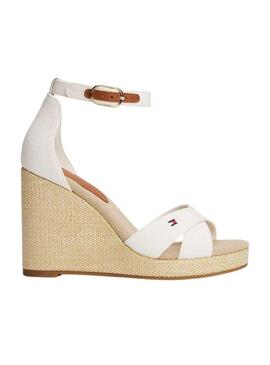 Sandalias Tommy Jeans High Wedge blanco para mujer 