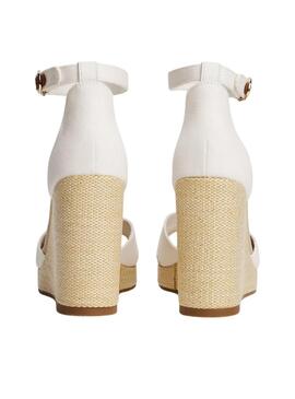 Sandalias Tommy Jeans High Wedge blanco para mujer 
