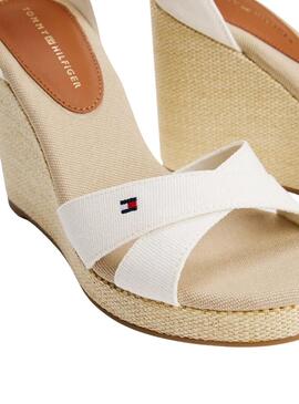 Sandalias Tommy Jeans High Wedge blanco para mujer 