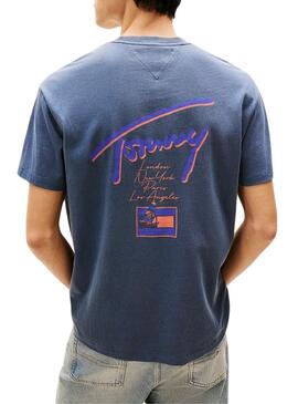 Camiseta Tommy Jeans Faded azul hombre