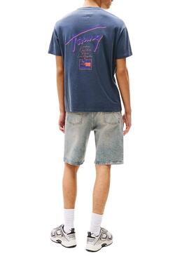 Camiseta Tommy Jeans Faded azul hombre