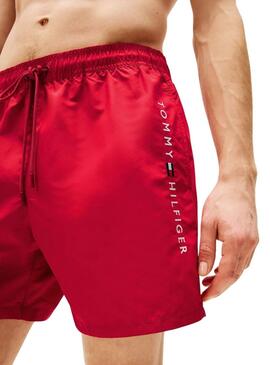Bañador Tommy Jeans Medium Drawstring rojo para hombre 