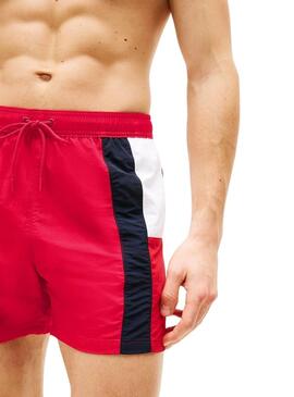 Bañador Tommy Jeans tricolor rojo para hombre 