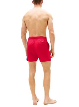 Bañador Tommy Jeans tricolor rojo para hombre 