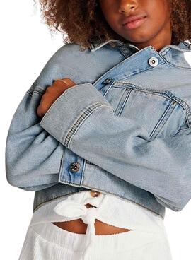 Cazadora vaquera Mayoral lavado claro para niña