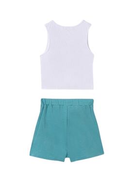 Conjunto Mayoral short y camiseta canalé para niña