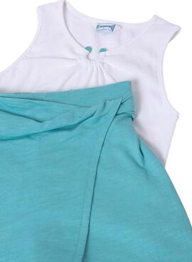 Conjunto Mayoral short y camiseta canalé para niña