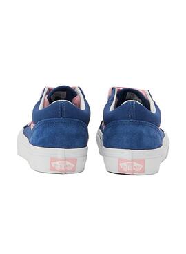 Zapatillas Vans Old Skool teen azul y rosa