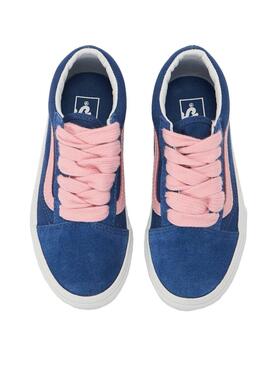 Zapatillas Vans Old Skool teen azul y rosa