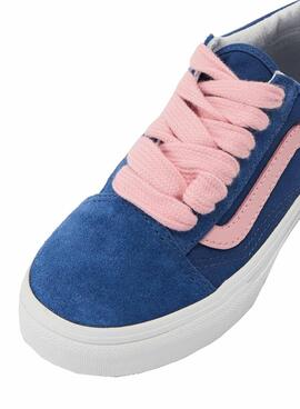 Zapatillas Vans Old Skool teen azul y rosa