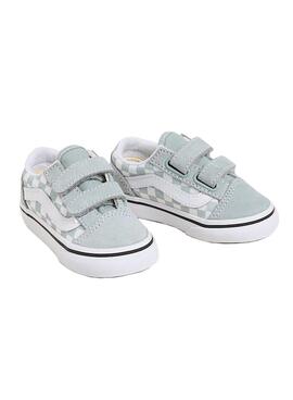 Zapatillas Vans Old Skool Checkerboard turquesa