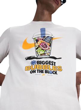 Camiseta Nike Sportswear blanca con estampado para niño