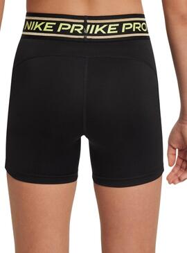 Mallas Nike Pro negro y amarillo para niña