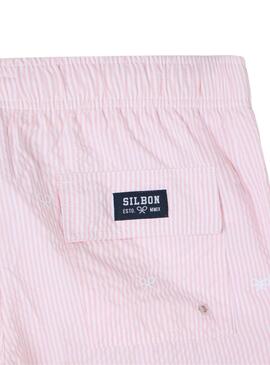 Bañador Silbon rayas rosa para hombre