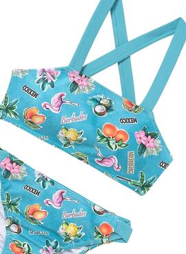 Bikini Mayoral estampado turquesa para niña