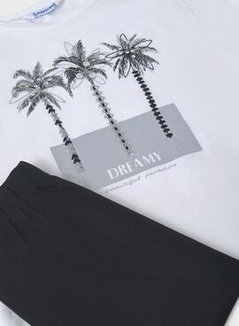 Conjunto Mayoral legging y camiseta blanca niña