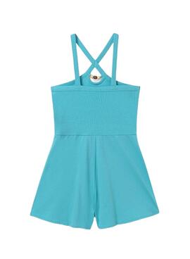 Mono Mayoral corto tirantes cruzados turquesa niña