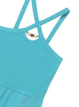 Mono Mayoral corto tirantes cruzados turquesa niña