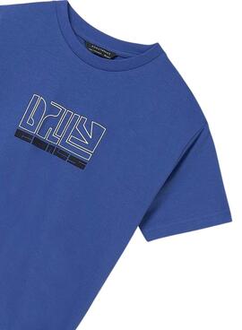 Camiseta Mayoral texto básica azul para niño