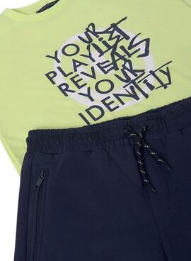 Conjunto Mayoral bermuda y camiseta mensaje niño 