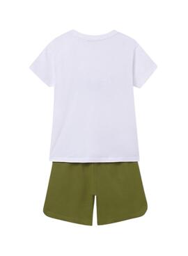 Conjunto Mayoral playlist verde y blanco para niño
