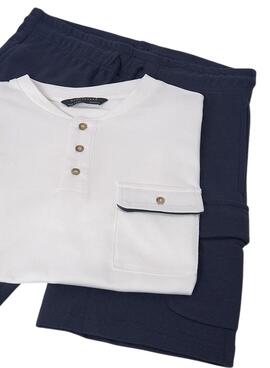 Conjunto Mayoral marino bermuda y camiseta niño
