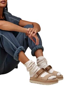 Sandalias UGG Goldenstar Glide beige para mujer 