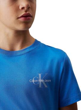 Camiseta Calvin Klein Monologo azul niña y niño