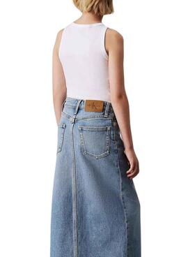 Camiseta Calvin Klein Jeans Logo tank top blanco para mujer 