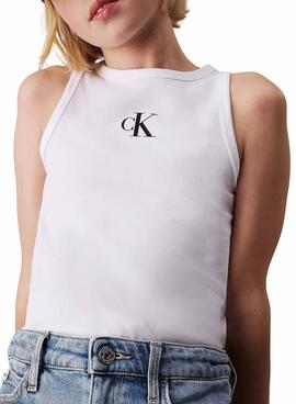 Camiseta Calvin Klein Jeans Logo tank top blanco para mujer 