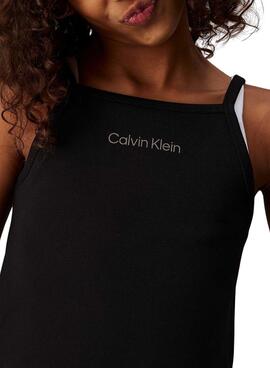 Top Calvin Klein Jeans Strap negro para niña